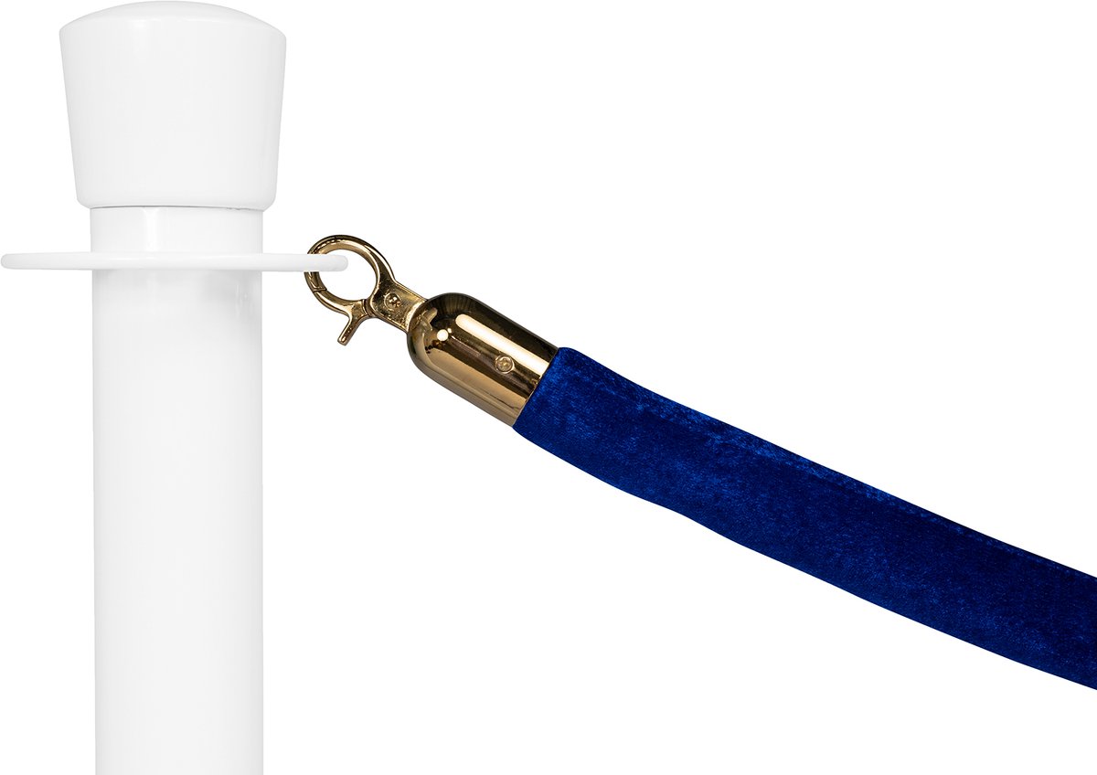   | Afzetkoord Velours | Messing - Blauw